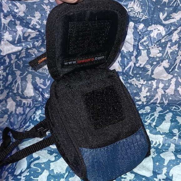 Blue Micro Camera Case Money Bag Adjustable Straps Utility PouchLots of Pockets - Picture 3 of 5